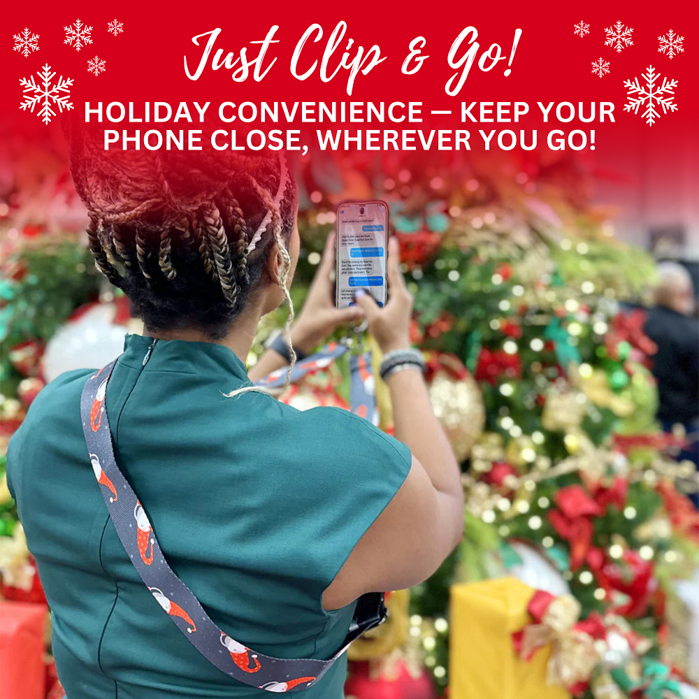 Christmas Collection Cell Phone Lanyard Holiday Fabric Adjustable Universal Fit