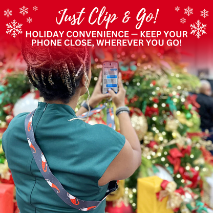 Christmas Collection Cell Phone Lanyard Holiday Fabric Adjustable Universal Fit