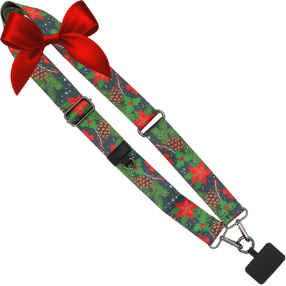 Christmas Collection Cell Phone Lanyard Holiday Fabric Adjustable Universal Fit