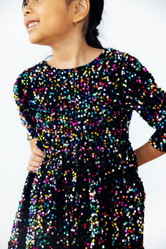 Confetti Velvet Sequin Dress - Shaketea