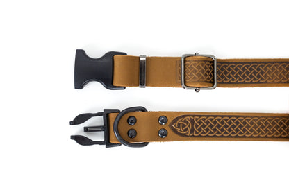 Celtic Sport Quick-Release Leather Dog Collar