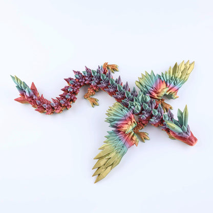 3D Printed Crystal Wing Dragon Fidget Toy – Articulated Fantasy Desk Toy Gift