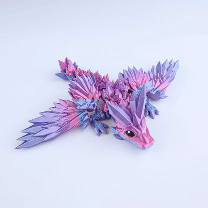 3D Printed Crystal Wing Tadling Dragon Fidget Toy – Articulated Fantasy Desk Toy Gift