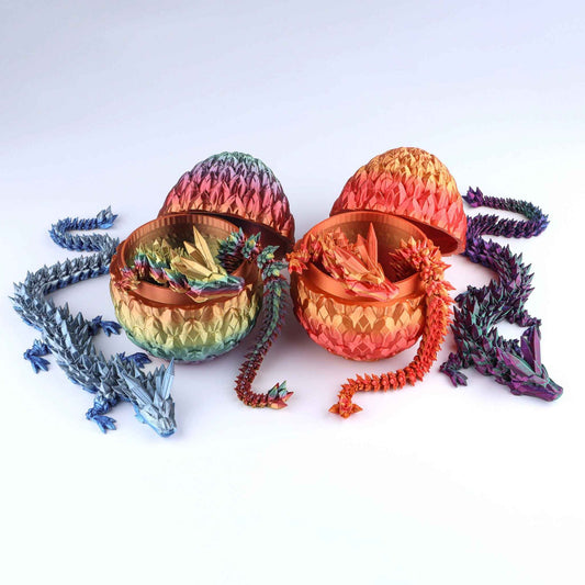 3D Printed Crystal Dragon Fidget Toy – Articulated Flexible Desk Toy Gift