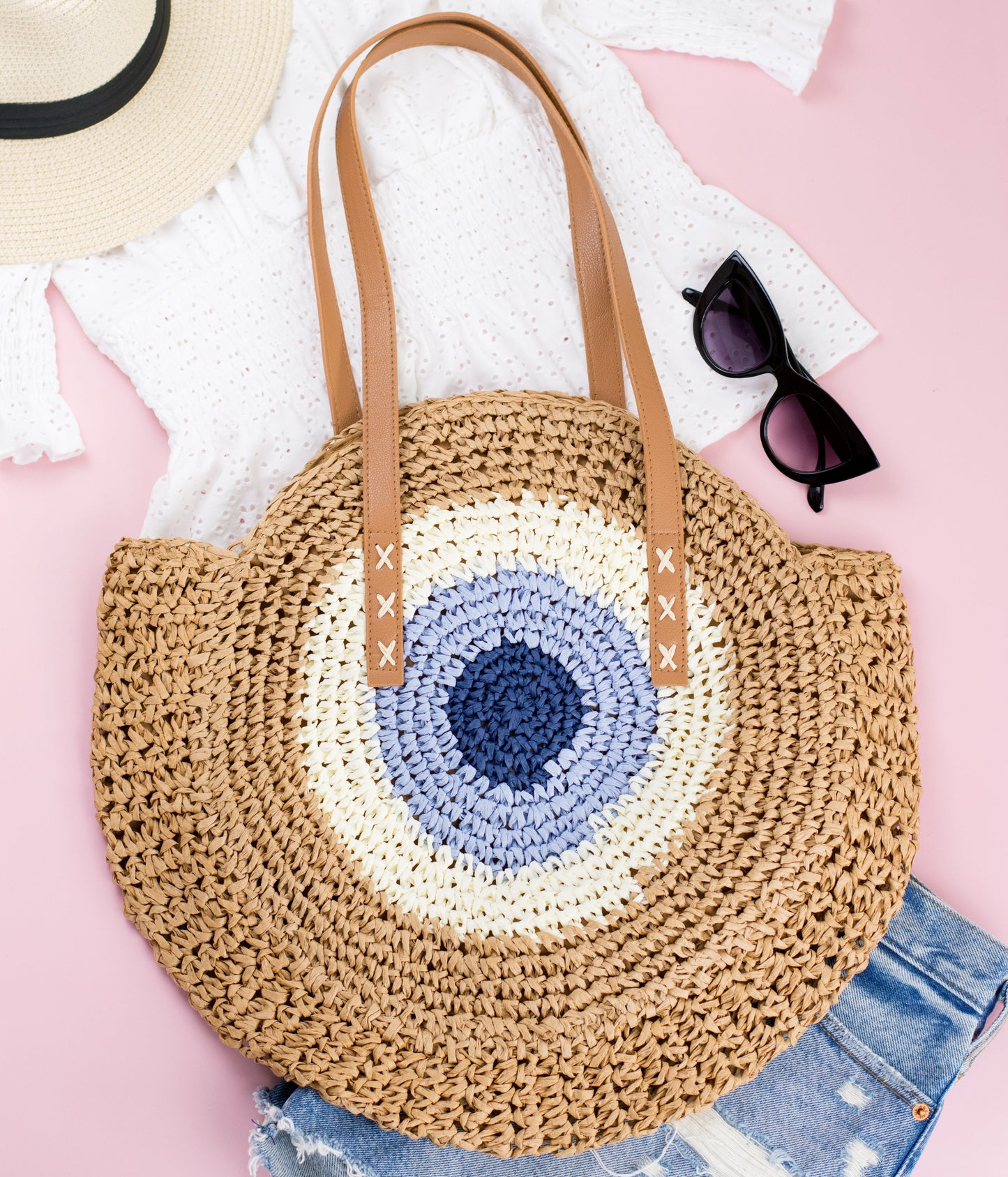 Straw Circle Tote