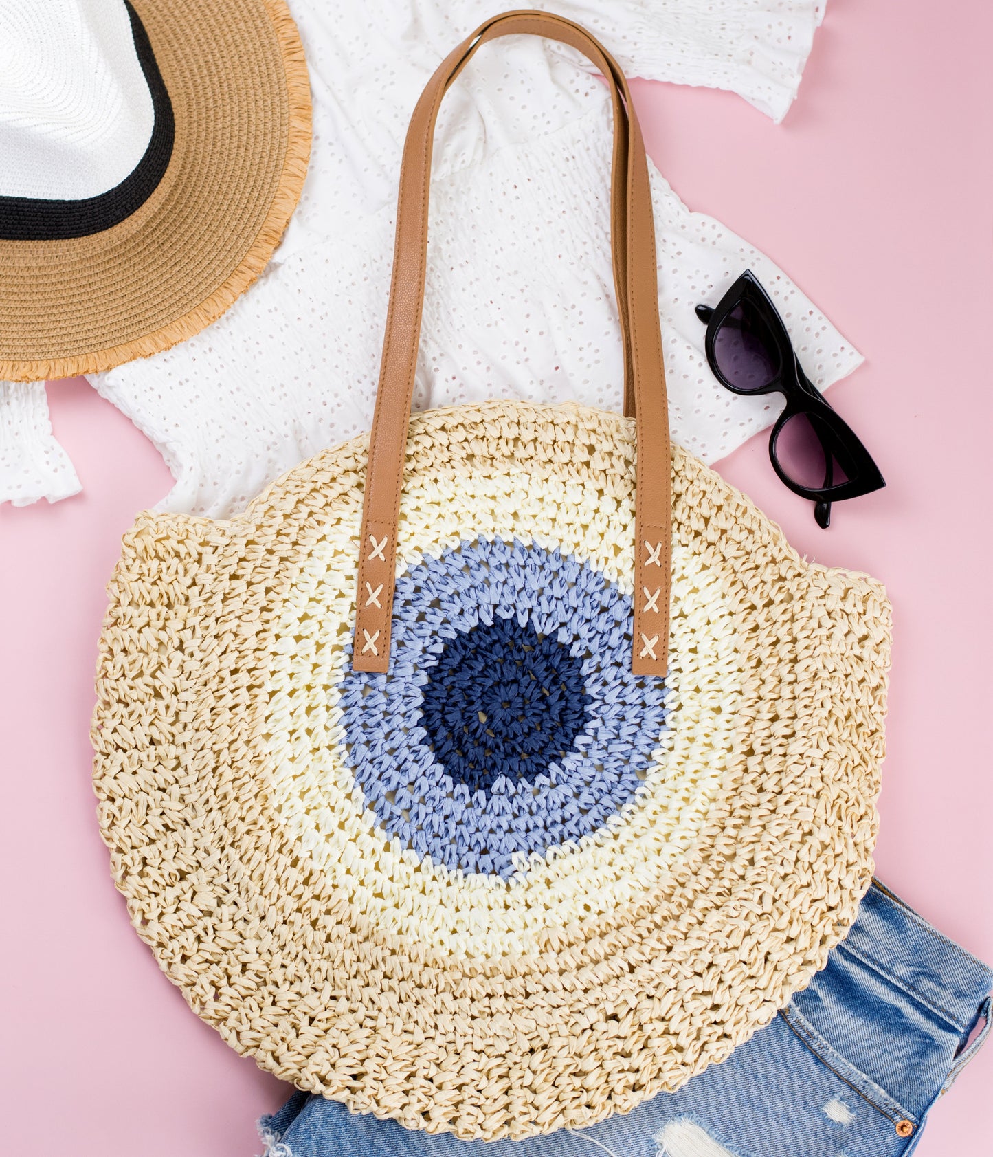 Straw Circle Tote