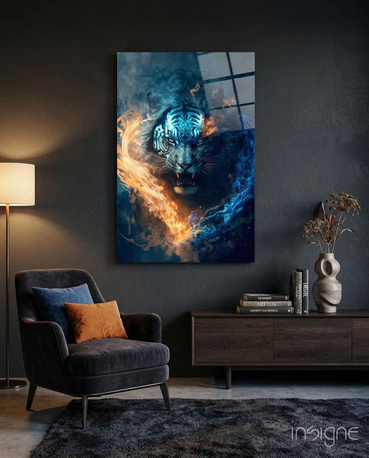 Flaming Anger Glass Wall Art  || Designer Collection