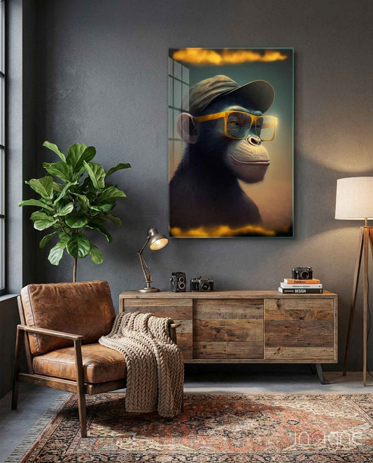 Wise Monkey Glass Wall Art  || Designers Collection