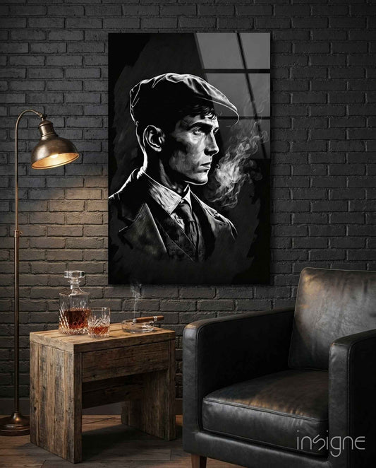 The Flat Cap Crime Boss Glass Wall Art || Designer Collection