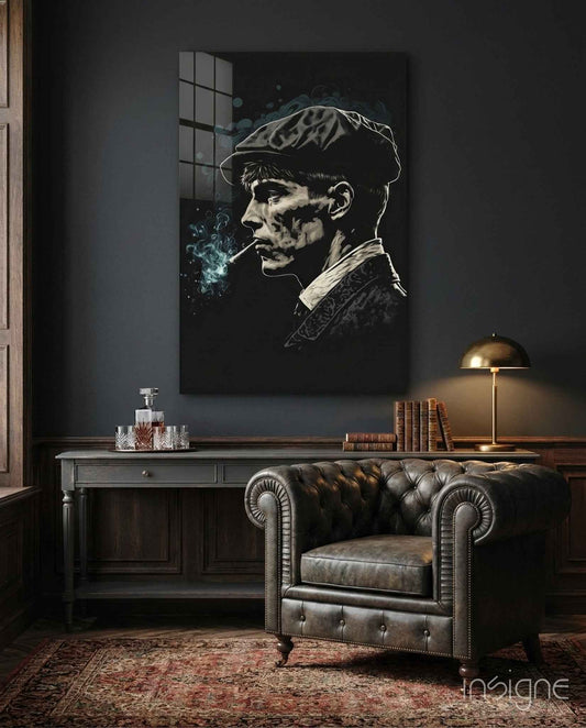 Newsboy Cap Gangster Glass Wall Art  || Designer Collection