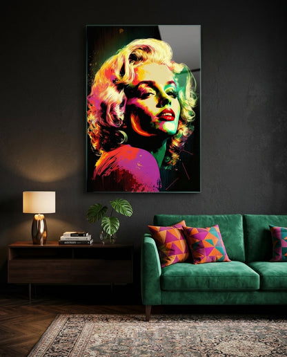 Rainbow Pop Blonde Icon Glass Wall Art