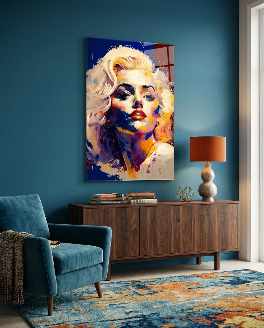 Blue Palette Blonde Icon Glass Wall Art