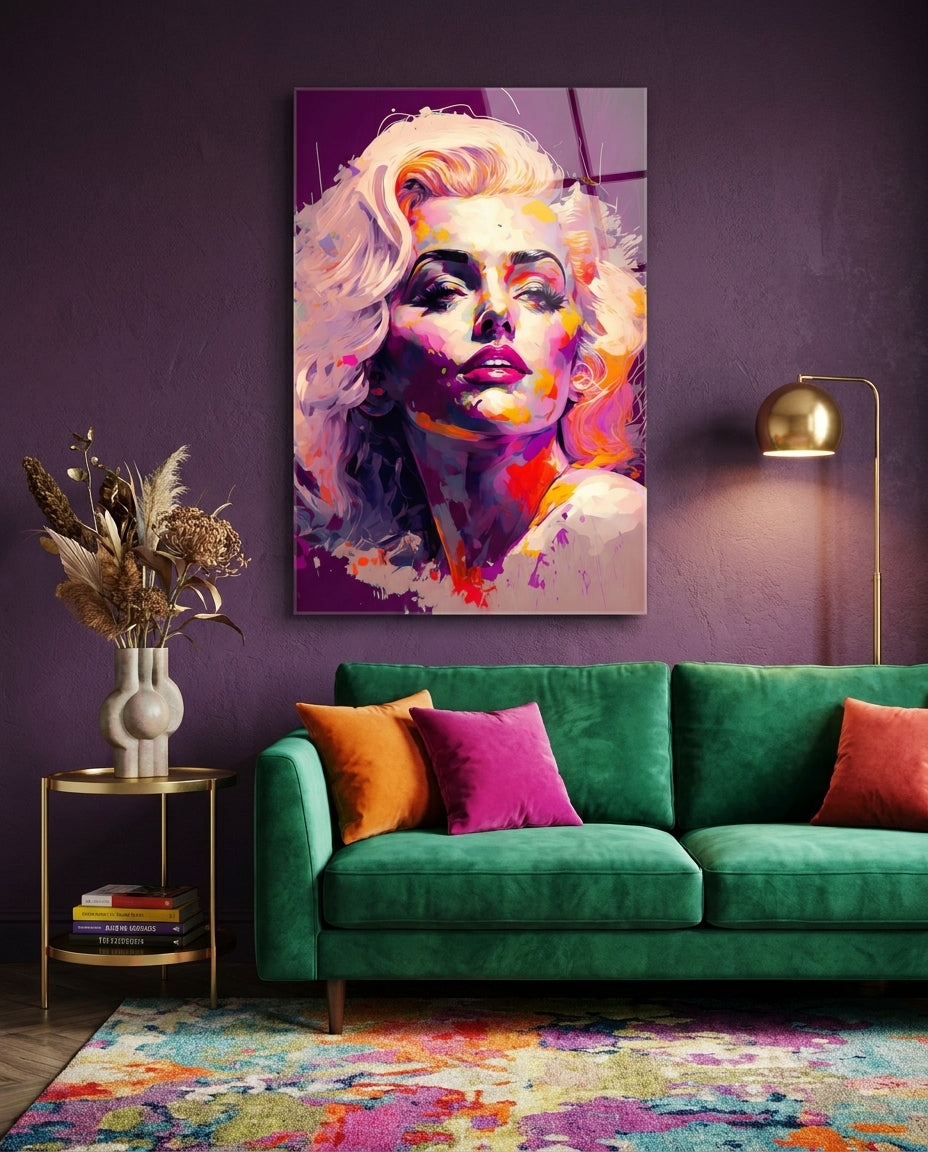 Purple Palette Blonde Diva Glass Wall Art