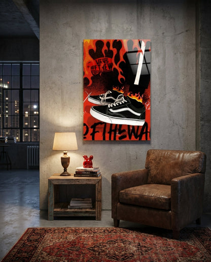 Classic Skate Shoe Glass Wall Art || Designers Collection