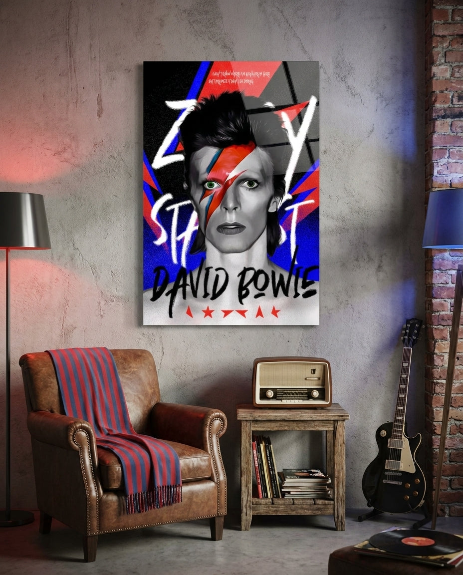 Glam Rock Portrait Glass Wall Art || Designers Collection