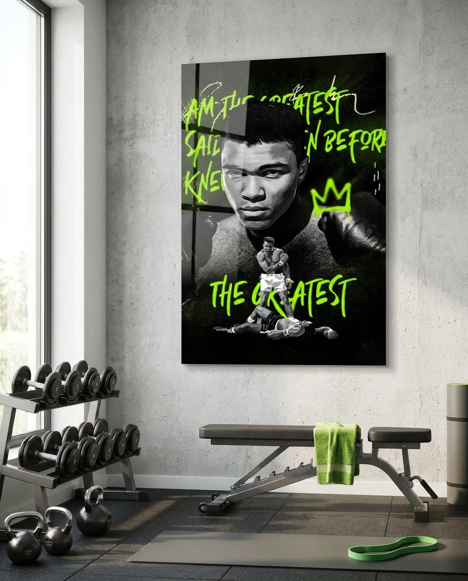 Boxing Ring Champion Glass Wall Art || Designer Collection
