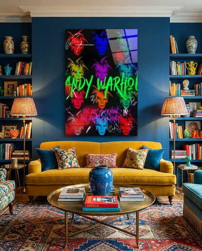 Pop Art Double Self Portrait Glass Wall Art || Designers Collection