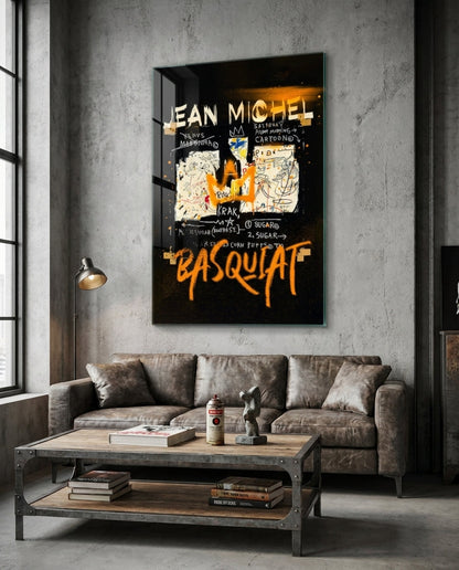 Orange Crown Cereal Graffiti Glass Wall Art