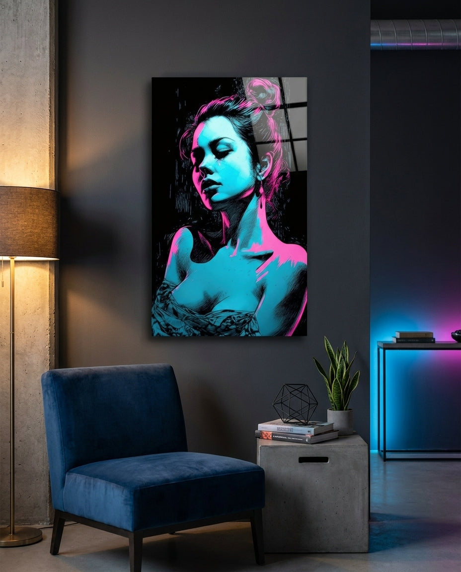 Girl Glass Wall Art || Designer Collection