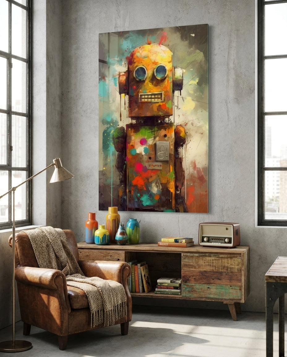 Robocute Glass Wall Art || Designer Collection
