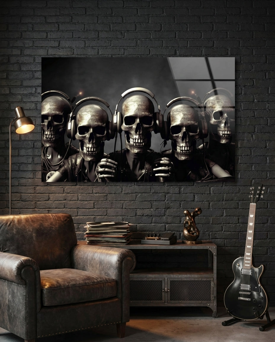 Skull Party Glass Wall Art || Designer's Collection
