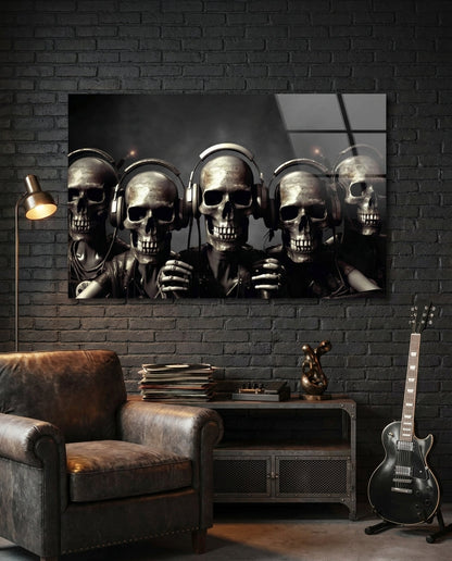 Skull Party Glass Wall Art || Designer's Collection