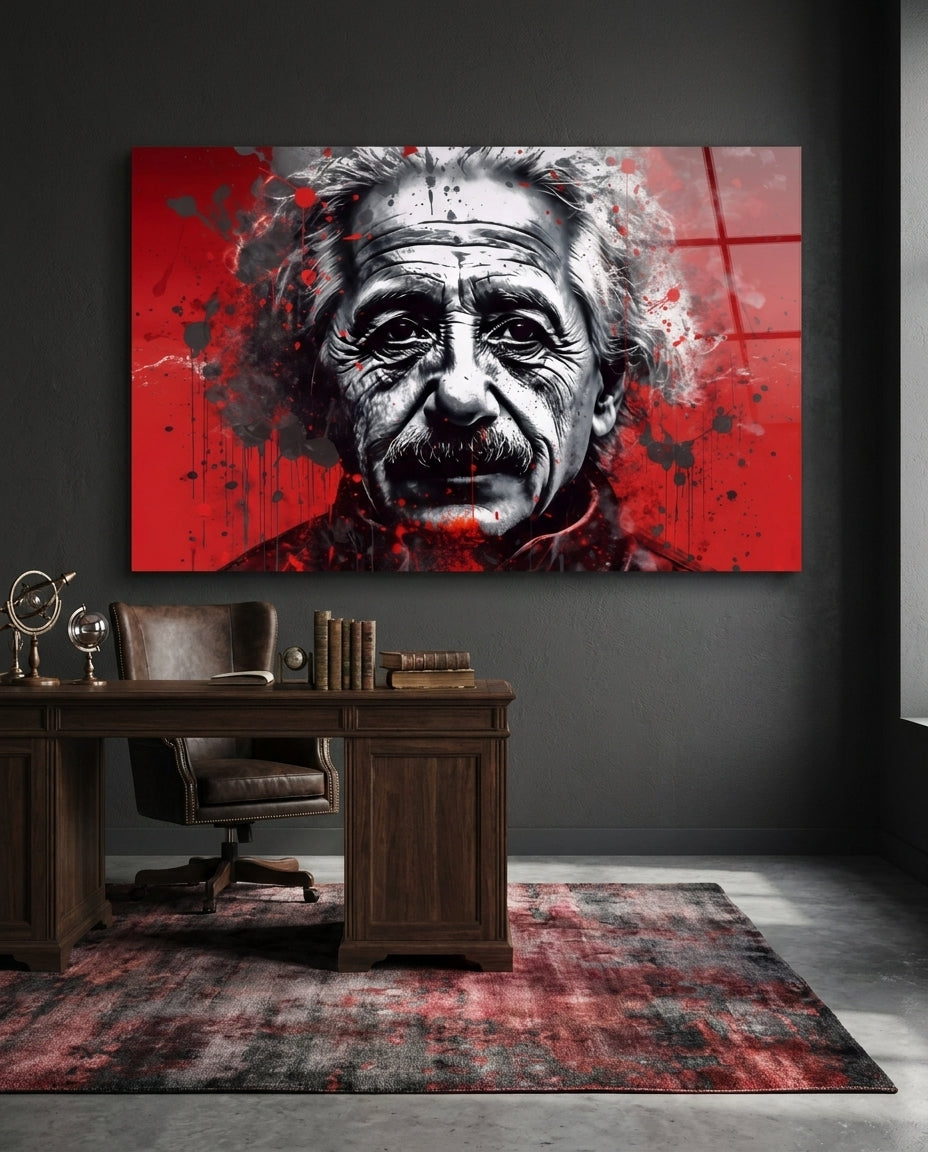 Relativity Genius Portrait Glass Wall Art || Designers Collection