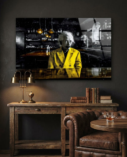 Scientist in the Bar Glass Wall Art || Designers Collection