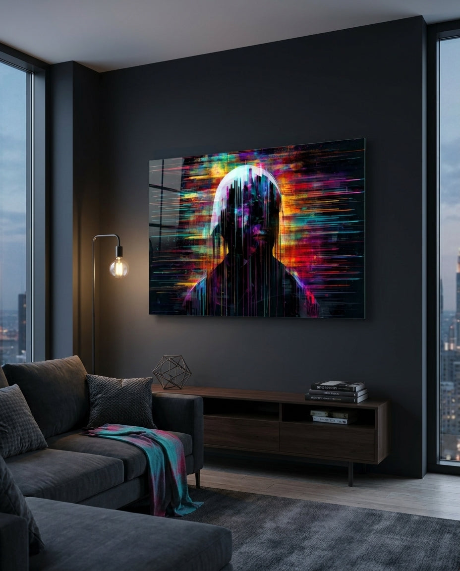 Shadow of Color Sticks Glass Wall Art || Designer Collection
