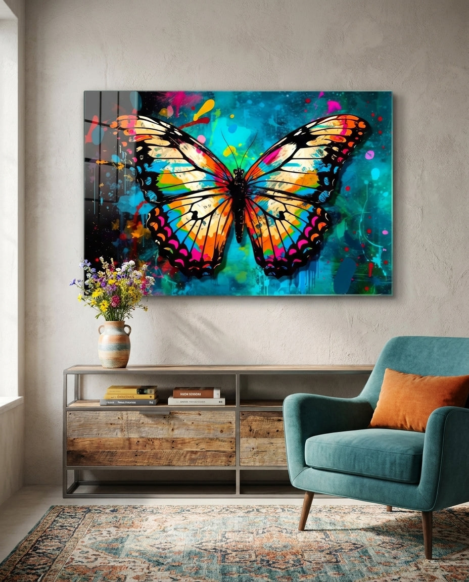 Butterfly Glass Wall Art || Designer Collection