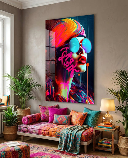 Lips and Looks Glass Wall Art || Designer Collection