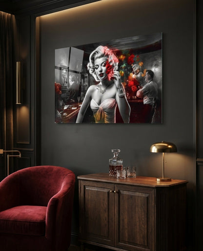 Smoke Burst Blonde with Cigarette Glass Wall Art
