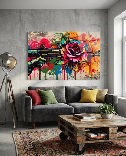Rose Bullet Glass Wall Art || Designer Collection
