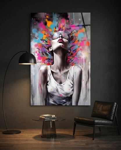 Colors in My Head Glass Wall Art || Designer Collection