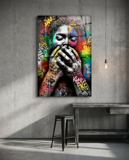 Ssssh Glass Wall Art || Designer Collection