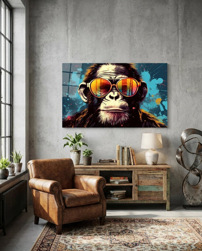 Fire Lens Aviators Grumpy Ape Glass Wall Art