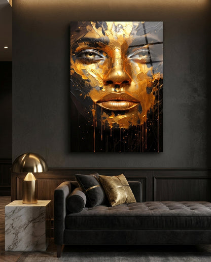 Golden Melt Glass Wall Art || Designer Collection