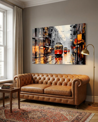 Tram Glass Wall Art || Designer Collection