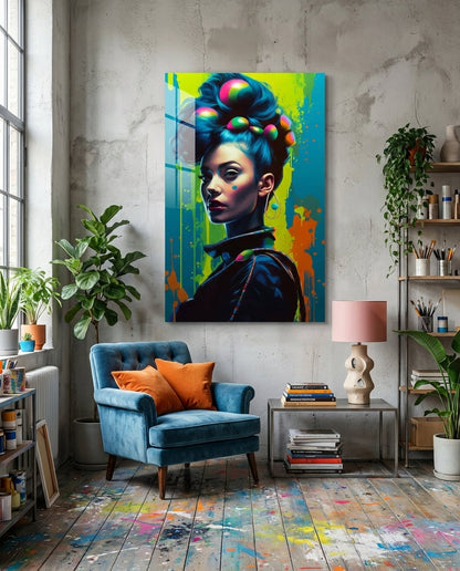 Hair Style Glass Wall Art || Designer Collection