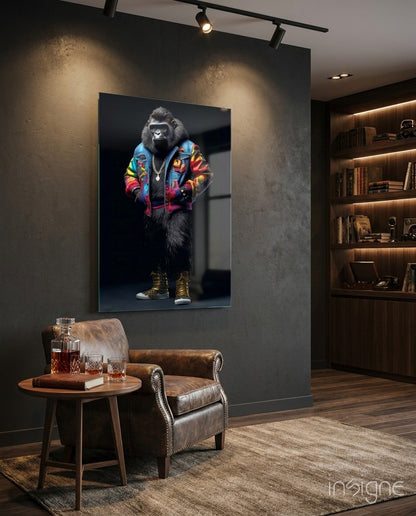 Gorilla Bro Glass Wall Art|| Designer's Collection