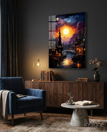 Moonlight Glass Wall Art|| Designer's Collection