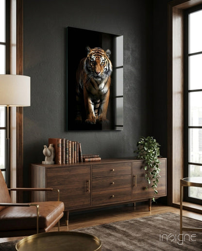 Tiger in the Dog Glass Wall Art|| Designer's Collection