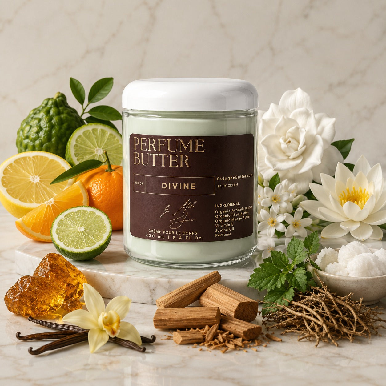 DIVINE – The Luxury Body Butter Perfume | Radiant Citrus, Floral & Warm Vanilla Scent | Elegant Fragrance for Women & Men | Perfume Butter