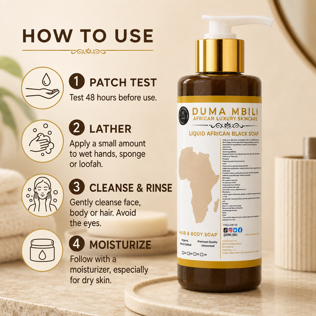 Duma Mbili Liquid African Black Soap - Shaketea