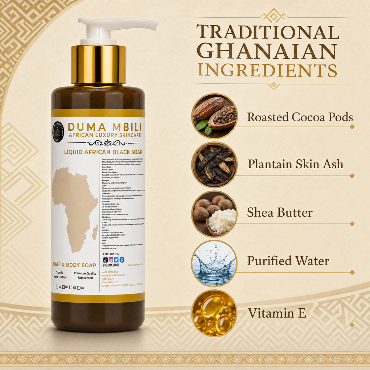 Duma Mbili Liquid African Black Soap - Shaketea
