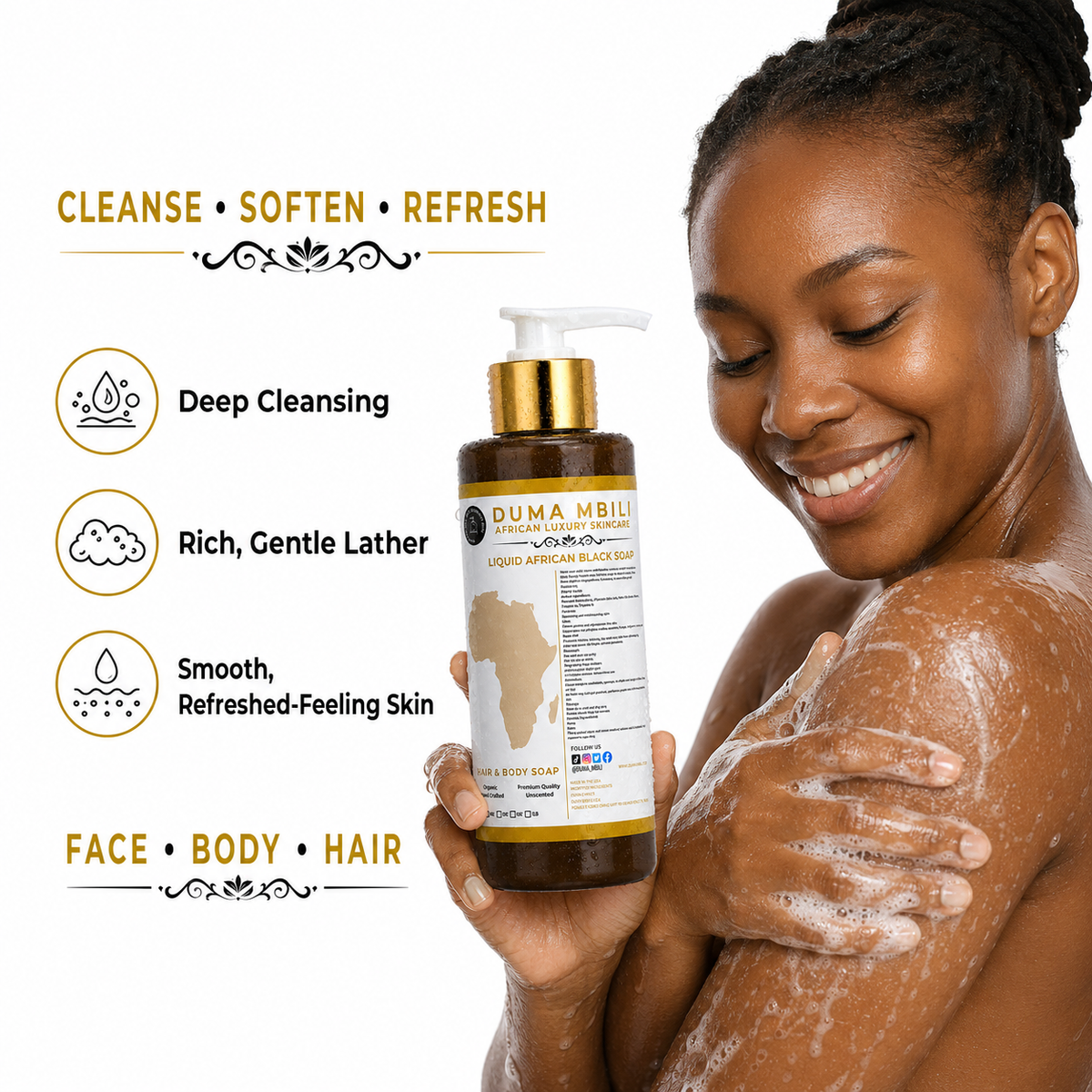 Duma Mbili Liquid African Black Soap - Shaketea