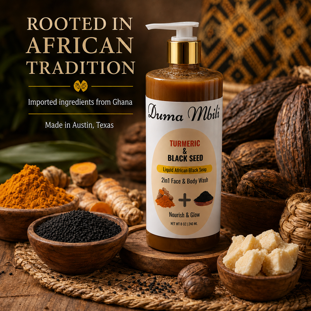 Turmeric & Black Seed African Black Soap - Shaketea