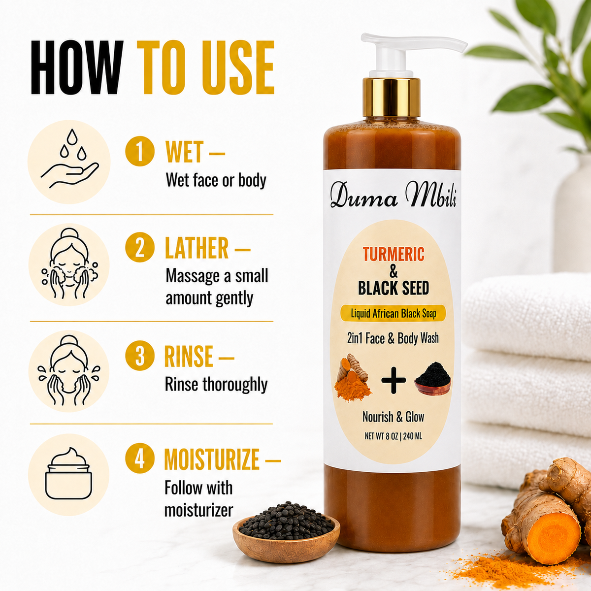 Turmeric & Black Seed African Black Soap - Shaketea