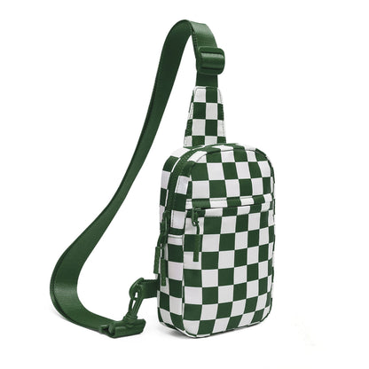 Kenzie Nylon Checkered Sling Bag