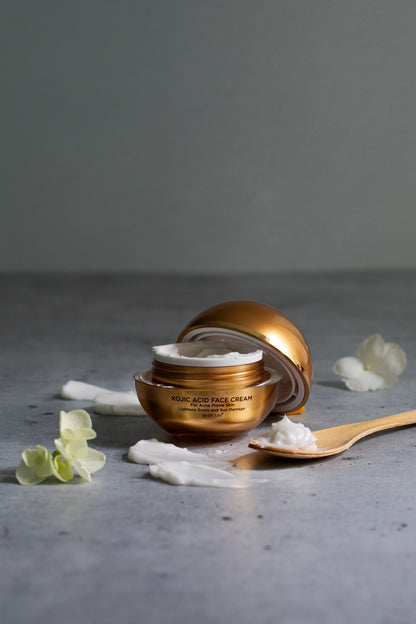 Kojic Acid Brightening Face Cream – Fades Dark Spots on Acne-Prone Sensitive Skin, Nut-Free